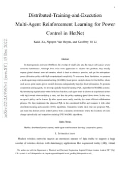 Distributed-Training-and-Execution Multi-Agent Reinforcement Learning
  for Power Control in HetNet