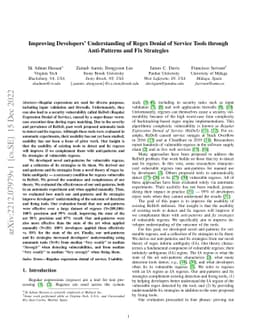 Improving Developers' Understanding of Regex Denial of Service Tools
  through Anti-Patterns and Fix Strategies