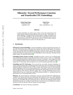 Silhouette: Toward Performance-Conscious and Transferable CPU Embeddings