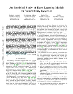 An Empirical Study of Deep Learning Models for Vulnerability Detection