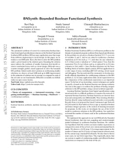 BNSynth: Bounded Boolean Functional Synthesis