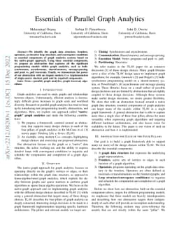 Essentials of Parallel Graph Analytics