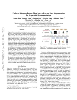 Uniform Sequence Better: Time Interval Aware Data Augmentation for
  Sequential Recommendation