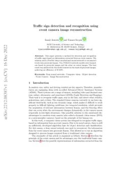Traffic sign detection and recognition using event camera image
  reconstruction