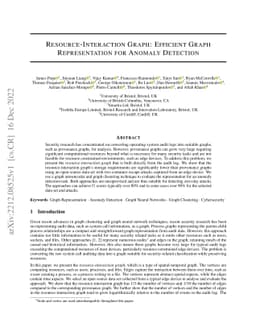 Resource-Interaction Graph: Efficient Graph Representation for Anomaly
  Detection