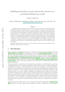 Modelling and analysis of rank ordered data with ties via a generalized
  Plackett-Luce model