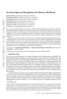 Accurate Open-set Recognition for Memory Workload