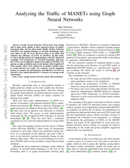 Analyzing the Traffic of MANETs using Graph Neural Networks