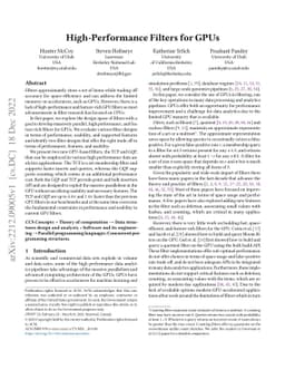 High-Performance Filters For GPUs