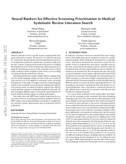 Neural Rankers for Effective Screening Prioritisation in Medical
  Systematic Review Literature Search