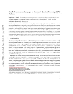 Task Preferences across Languages on Community Question Answering
  Platforms