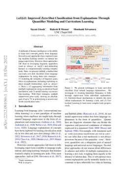 LaSQuE: Improved Zero-Shot Classification from Explanations Through
  Quantifier Modeling and Curriculum Learning