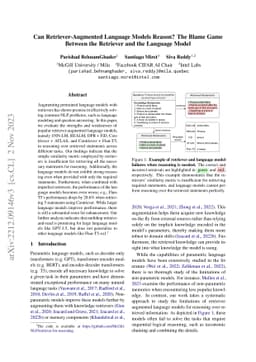 Can Retriever-Augmented Language Models Reason? The Blame Game Between
  the Retriever and the Language Model