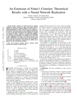 An Extension of Fisher's Criterion: Theoretical Results with a Neural
  Network Realization