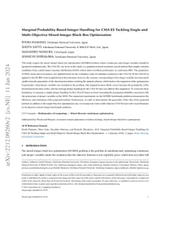 Marginal Probability-Based Integer Handling for CMA-ES Tackling
  Single-and Multi-Objective Mixed-Integer Black-Box Optimization