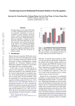 Transferring General Multimodal Pretrained Models to Text Recognition