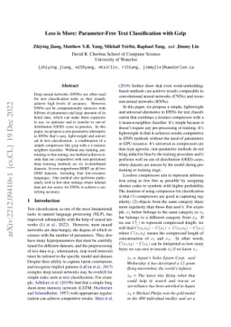Less is More: Parameter-Free Text Classification with Gzip