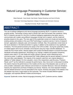 Natural Language Processing in Customer Service: A Systematic Review