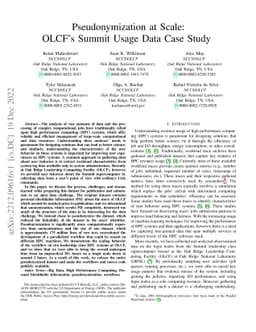 Pseudonymization at Scale: OLCF's Summit Usage Data Case Study