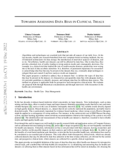 Towards Assessing Data Bias in Clinical Trials