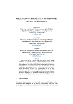 Resolving Open-textured Rules with Templated Interpretive Arguments