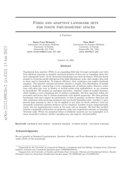 Fixed and adaptive landmark sets for finite pseudometric spaces