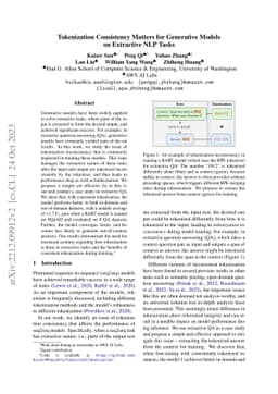 Tokenization Consistency Matters for Generative Models on Extractive NLP
  Tasks