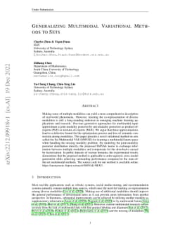 Generalizing Multimodal Variational Methods to Sets