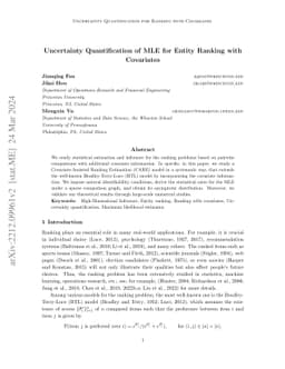 Uncertainty Quantification of MLE for Entity Ranking with Covariates