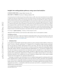 Insights into undergraduate pathways using course load analytics