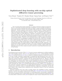 Sophisticated deep learning with on-chip optical diffractive tensor
  processing