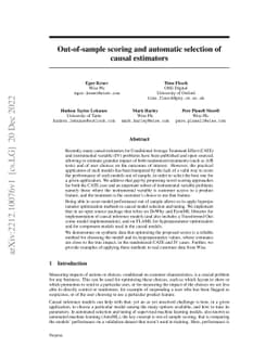 Out-of-sample scoring and automatic selection of causal estimators