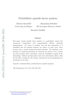 Probabilistic quantile factor analysis