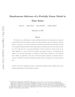 Simultaneous Inference of a Partially Linear Model in Time Series