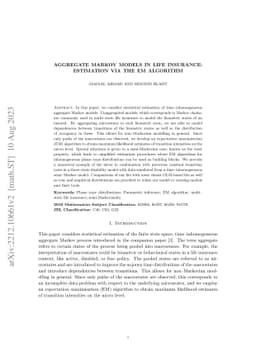 Aggregate Markov models in life insurance: estimation via the EM
  algorithm