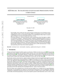 AEStream: Accelerated event-based processing with coroutines