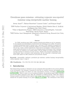 Greenhouse gases emissions: estimating corporate non-reported emissions
  using interpretable machine learning