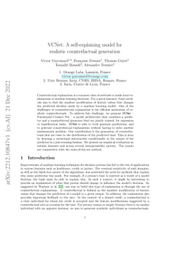 VCNet: A self-explaining model for realistic counterfactual generation