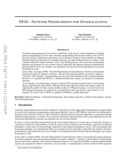 NP4G : Network Programming for Generalization