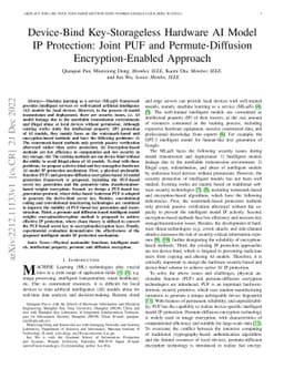 Device-Bind Key-Storageless Hardware AI Model IP Protection: A PUF and
  Permute-Diffusion Encryption-Enabled Approach