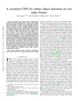 A recurrent CNN for online object detection on raw radar frames