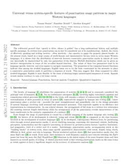 Universal versus system-specific features of punctuation usage patterns
  in~major Western~languages