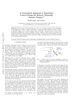 A Generalized Approach to Impedance Control Design for Robotic Minimally
  Invasive Surgery