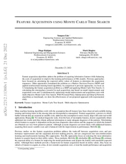 Feature Acquisition using Monte Carlo Tree Search