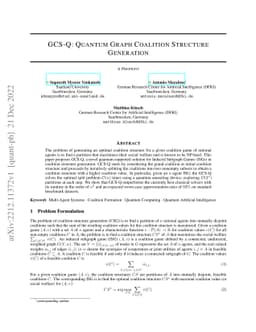 GCS-Q: Quantum Graph Coalition Structure Generation