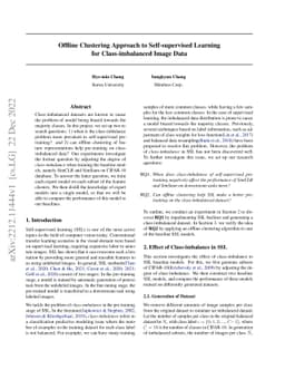 Offline Clustering Approach to Self-supervised Learning for
  Class-imbalanced Image Data