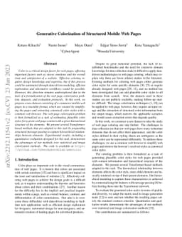 Generative Colorization of Structured Mobile Web Pages
