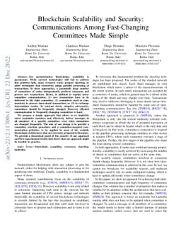 Blockchain Scalability and Security: Communications Among Fast-Changing
  Committees Made Simple