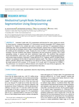 Mediastinal Lymph Node Detection and Segmentation Using Deep Learning