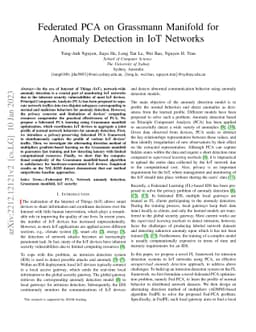 Federated PCA on Grassmann Manifold for Anomaly Detection in IoT
  Networks